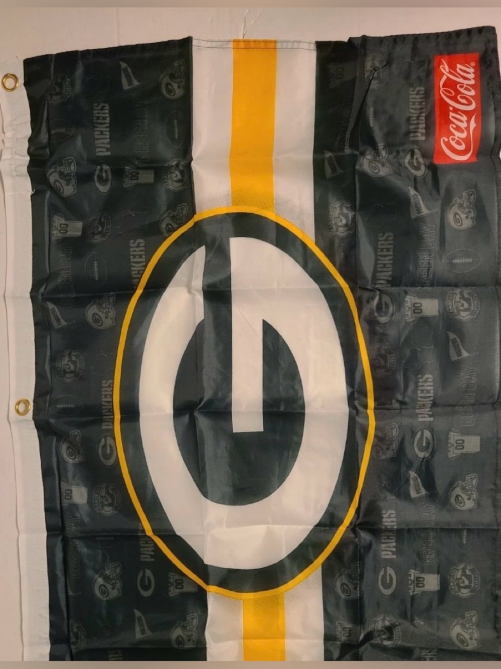 Green Bay Packers Coca-Cola promotional banner flag 30x20